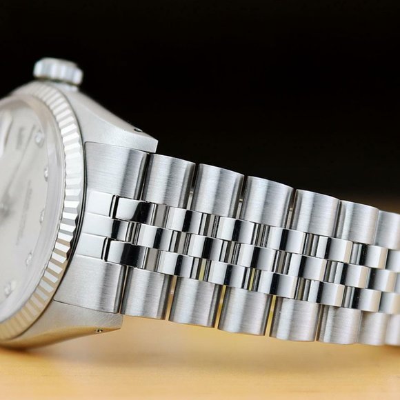 Rolex Datejust Men's 36mm Diamond Silver Watch - Picture 6 of 7